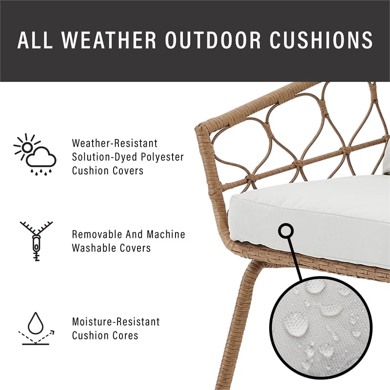 Crosley Furniture Juniper 2-piece Wicker Outdoor Conversation Set in Natural