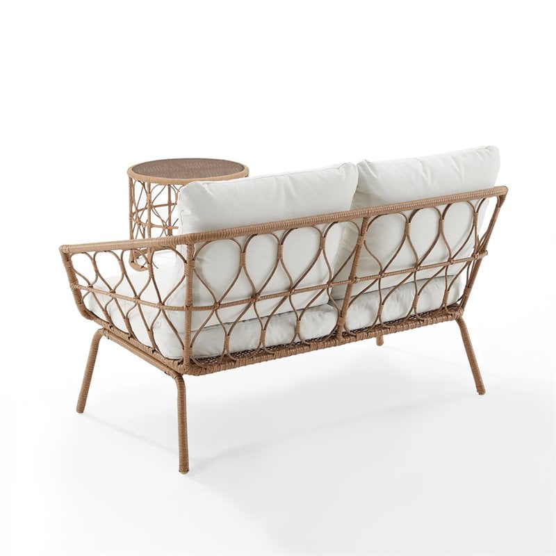Crosley Furniture Juniper 2-piece Wicker Outdoor Conversation Set in Natural