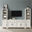 Crosley Furniture Tara 3-PC Entertainment Center/Sideboard & Bookcases in White