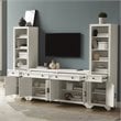 Crosley Furniture Tara 3-PC Entertainment Center/Sideboard & Bookcases in White