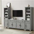Crosley Furniture Tara 3PC Entertainment Center/Sideboard and Bookcases in Gray