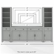 Crosley Furniture Tara 3PC Entertainment Center/Sideboard and Bookcases in Gray