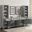 Crosley Furniture Tara 3PC Entertainment Center/Sideboard with Bookcases in Gray
