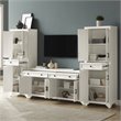 Crosley Furniture Tara 3PC Entertainment Center/Sideboard with Pantries in White