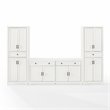 Crosley Furniture Tara 3PC Entertainment Center/Sideboard with Pantries in White