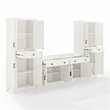 Crosley Furniture Tara 3PC Entertainment Center/Sideboard with Pantries in White