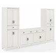 Crosley Furniture Tara 3PC Entertainment Center/Sideboard with Pantries in White
