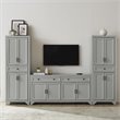 Crosley Furniture Tara 3PC Entertainment Center/Sideboard with Pantries in Gray