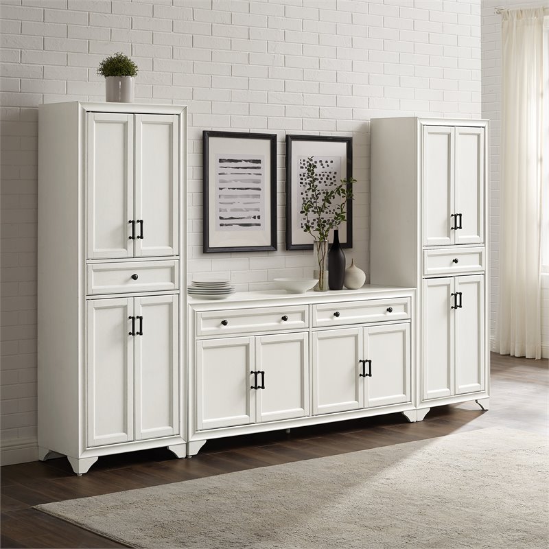 Crosley Furniture Tara 3PC Entertainment Center/Sideboard with Pantry