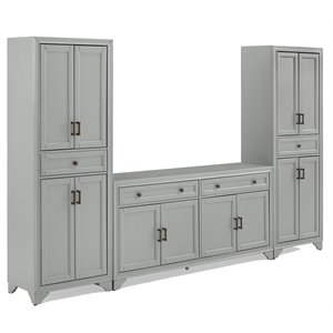 crosley furniture tara 3pc entertainment center/sideboard with pantry set