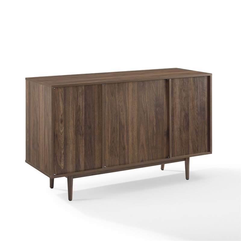 Crosley Furniture Liam Modern Wood Wine Storage Sideboard in Walnut