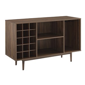 Crosley Furniture Liam Modern Wood Wine Storage Sideboard in Walnut