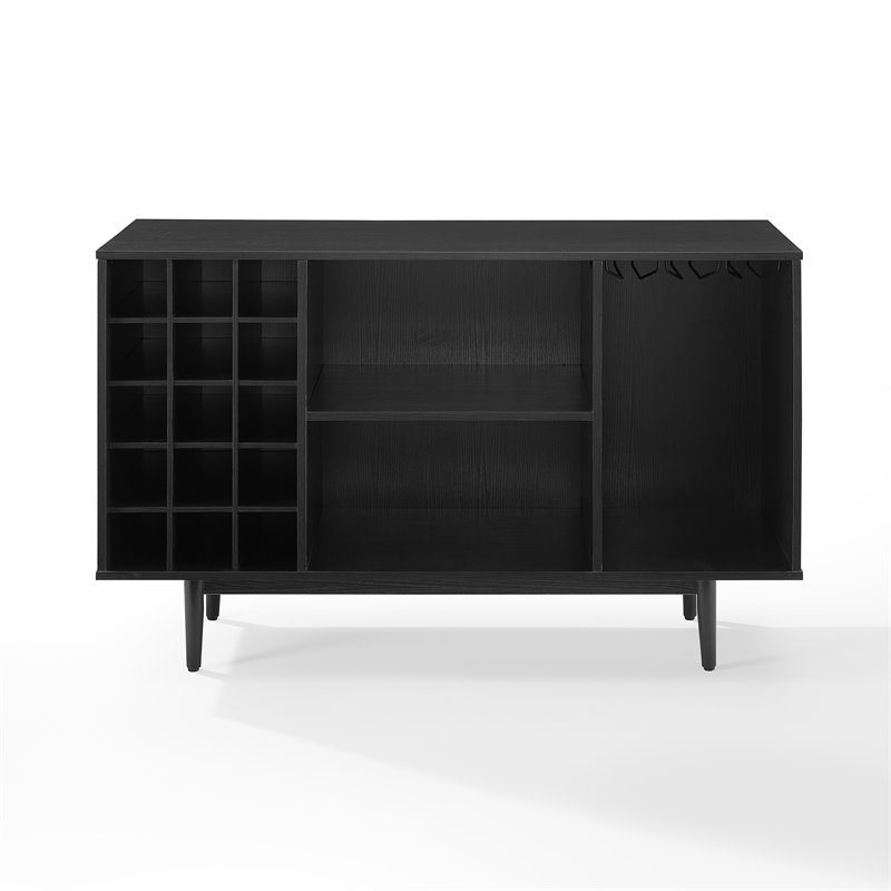 Crosley Furniture Liam Modern Wood Wine Storage Sideboard in Black