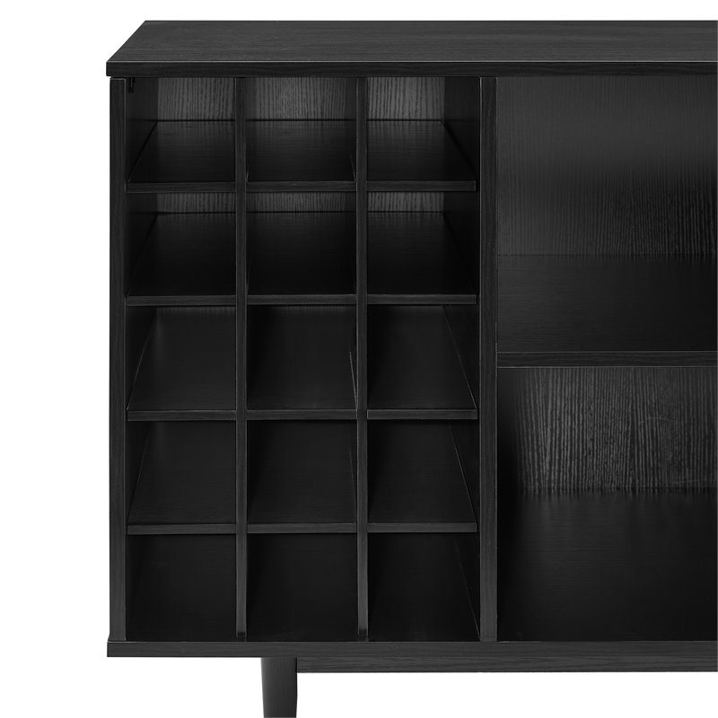 Crosley Furniture Liam Modern Wood Wine Storage Sideboard in Black