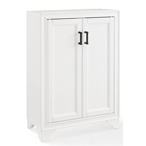 crosley furniture tara modern wood accent cabinet in distressed white