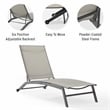Crosley Furniture Weaver Modern Metal Outdoor Sling Chaise Lounge in Gray