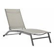 Crosley Furniture Weaver Modern Metal Outdoor Sling Chaise Lounge in Gray