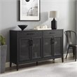 Crosley Furniture Milo Modern MDF Wood and Rattan Sideboard in Black