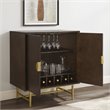 Crosley Furniture Blair Modern Wood Bar Cabinet in Dark Brown/Gold