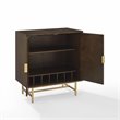 Crosley Furniture Blair Modern Wood Bar Cabinet in Dark Brown/Gold
