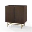 Crosley Furniture Blair Modern Wood Bar Cabinet in Dark Brown/Gold