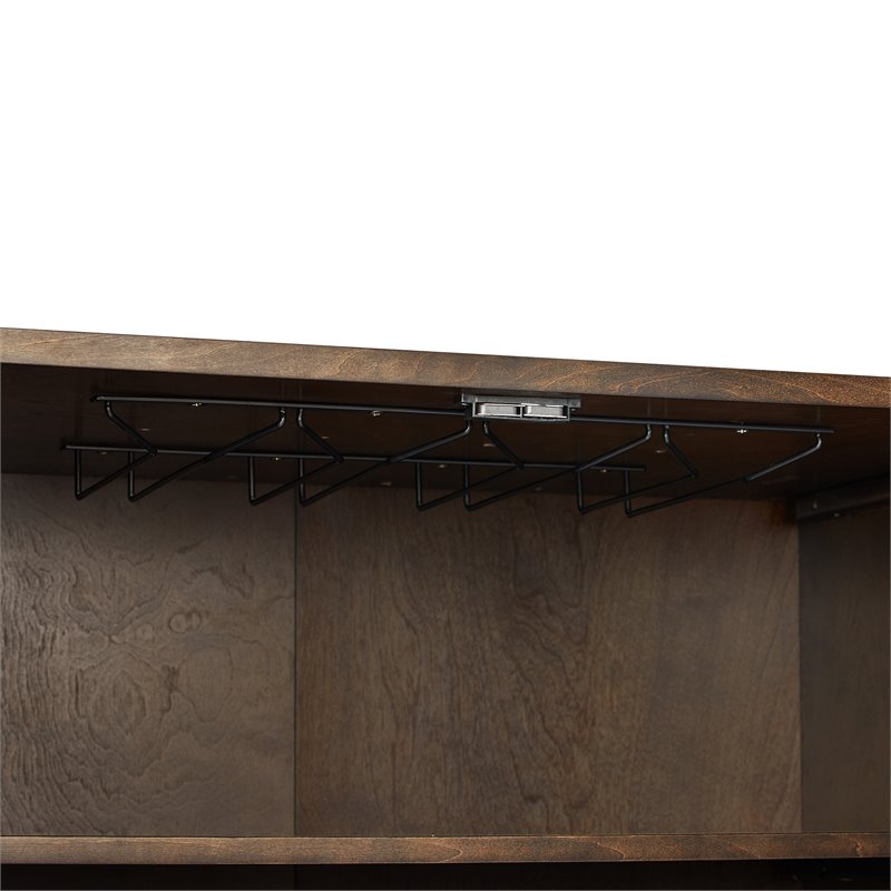 Crosley Furniture Blair Modern Wood Bar Cabinet in Dark Brown/Gold