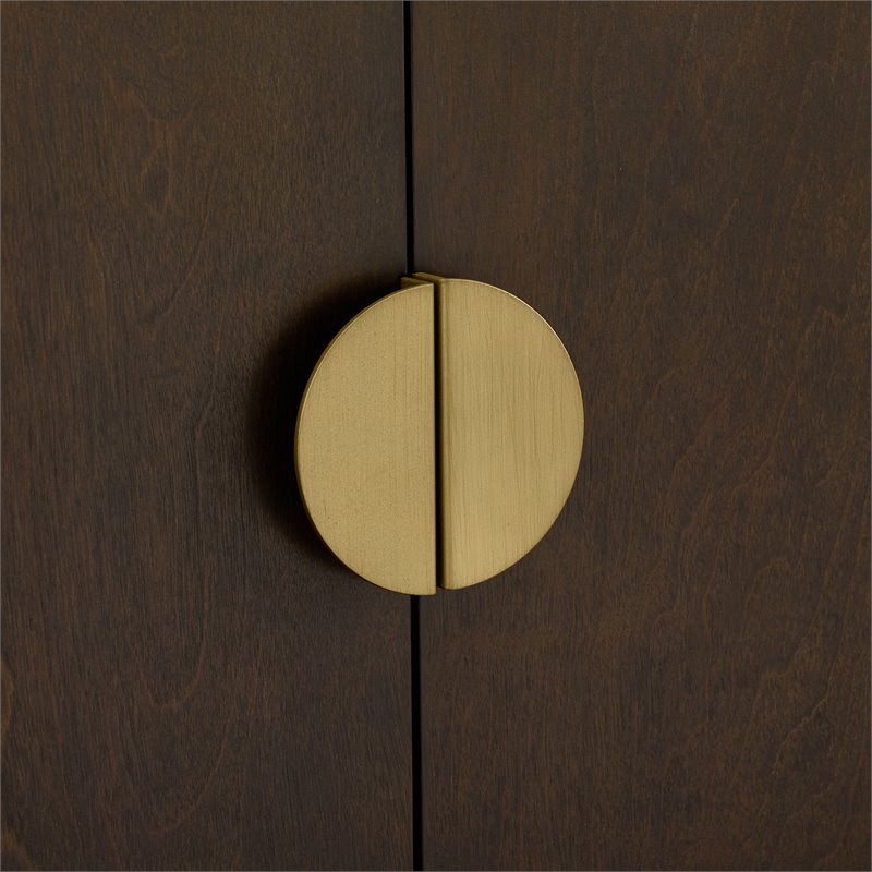 Crosley Furniture Blair Modern Wood Bar Cabinet in Dark Brown/Gold