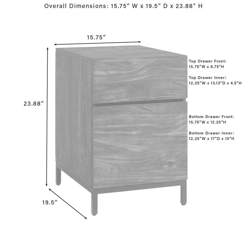 Crosley Furniture Jacobsen Modern Wood File Cabinet in Brown/Black