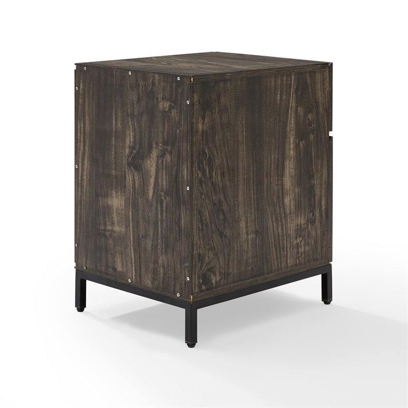 Crosley Furniture Jacobsen Modern Wood File Cabinet in Brown/Black