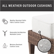 Crosley Furniture Capella Rattan & Fabric Patio Chair in Brown/Cream (Set of 2)