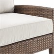 Crosley Furniture Capella Rattan & Fabric Patio Chair in Brown/Cream (Set of 2)