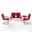 Crosley Furniture Ridgeland 4-piece Metal Outdoor Conversation Set in Red