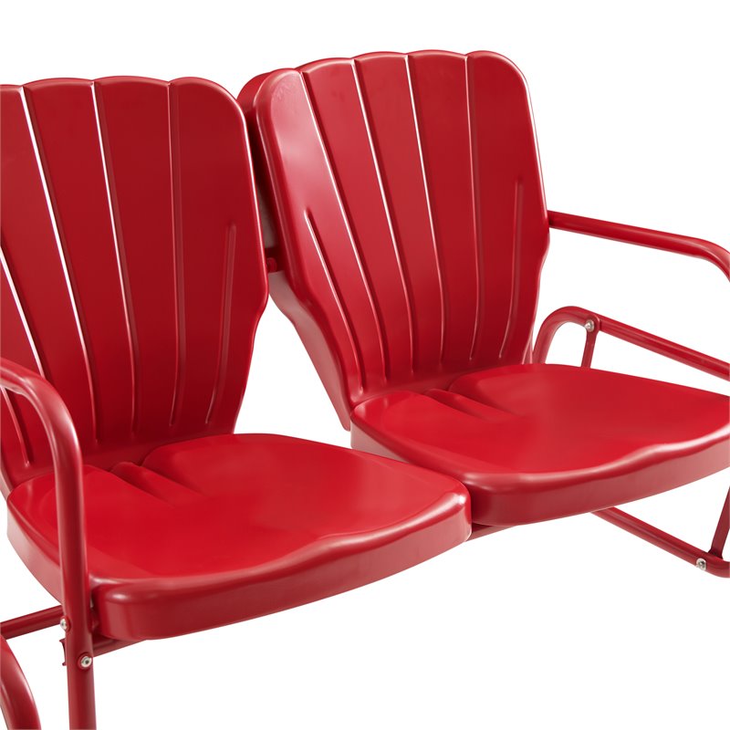 Crosley Furniture Ridgeland 4-piece Metal Outdoor Conversation Set in Red