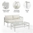 Crosley Furniture Ashford 2-piece Metal Outdoor Conversation Set in Gray