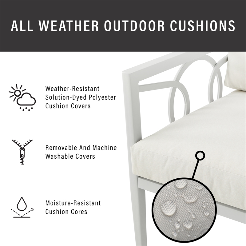 Crosley Furniture Ashford 2-piece Metal Outdoor Conversation Set in Gray