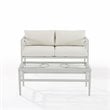 Crosley Furniture Ashford 2-piece Metal Outdoor Conversation Set in Gray