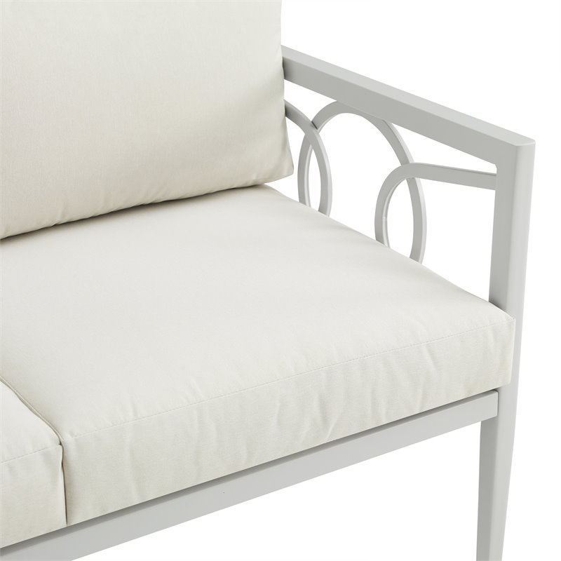 Crosley Furniture Ashford 2-piece Metal Outdoor Conversation Set in Gray