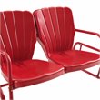 Crosley Furniture Ridgeland Modern Metal Outdoor Loveseat Glider in Red