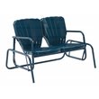 Crosley Furniture Ridgeland Modern Metal Outdoor Loveseat Glider in Navy