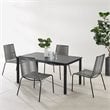 Crosley Furniture Fenton 5PC PE Wicker / Rattan Outdoor Dining Set in Gray