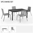 Crosley Furniture Fenton 5PC PE Wicker / Rattan Outdoor Dining Set in Gray