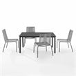 Crosley Furniture Fenton 5PC PE Wicker / Rattan Outdoor Dining Set in Gray