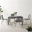 Crosley Furniture Fenton 5PC PE Wicker / Rattan Outdoor Dining Set in Gray