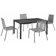 Crosley Furniture Fenton 5PC PE Wicker / Rattan Outdoor Dining Set in Gray