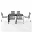 Crosley Furniture Fenton 7PC PE Wicker / Rattan Outdoor Dining Set in Gray
