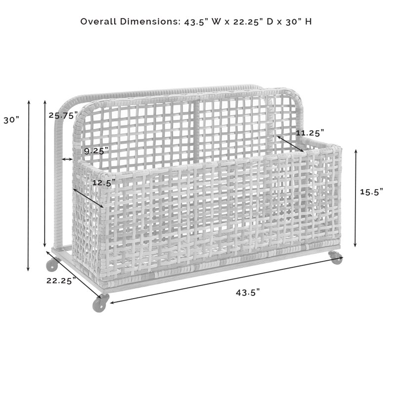 Crosley Furniture Ridley PE Wicker / Rattan Pool Storage Caddy in Natural