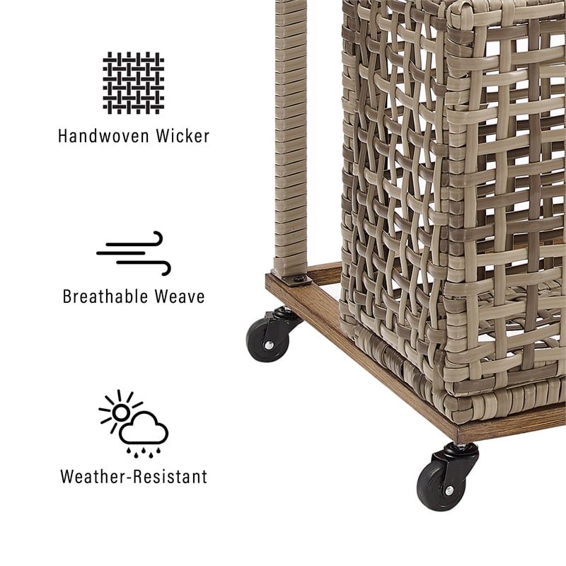 Crosley Furniture Ridley PE Wicker / Rattan Pool Storage Caddy in Natural
