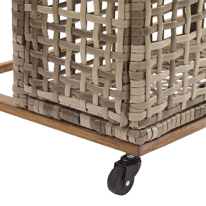 Crosley Furniture Ridley PE Wicker / Rattan Pool Storage Caddy in Natural