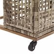 Crosley Furniture Ridley PE Wicker / Rattan Pool Storage Caddy in Natural