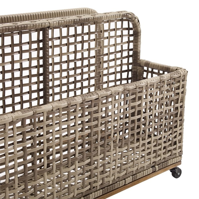 Crosley Furniture Ridley PE Wicker / Rattan Pool Storage Caddy in Natural